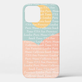 Funda Para iPhone 12 texto personalizado e imagen colores de verano azu
