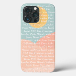 Funda Para iPhone 13 Pro texto personalizado e imagen colores de verano azu