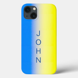 Funda Para iPhone 13 Texto personalizado inspirado en la Ucrania azul y