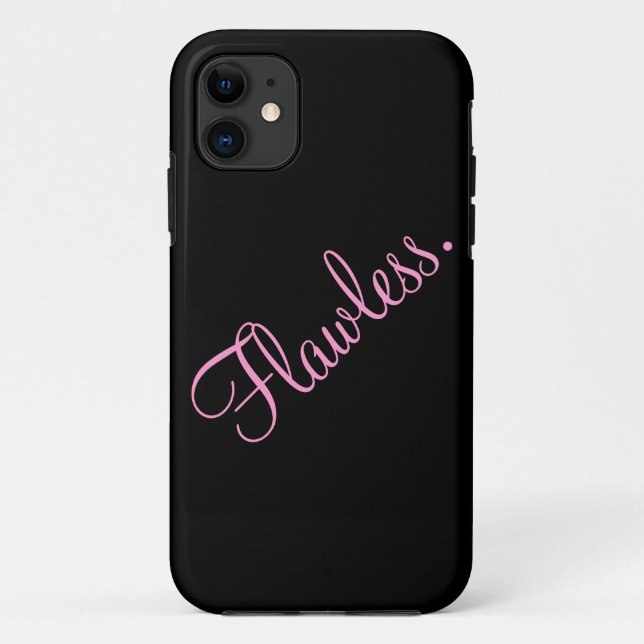 Funda De Case-Mate Para iPhone Texto sin defectos Negro y Rosa (Reverso)