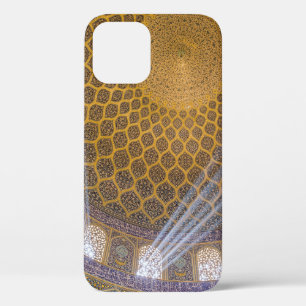 Funda Para iPhone 12 Textos florales amarillos y azules