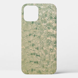 Funda Para iPhone 12 Textos florales verdes y blancos