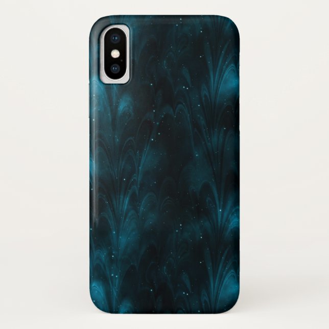 Funda De Case-Mate Para iPhone Textura abstracta nebulosa azul (Reverso)