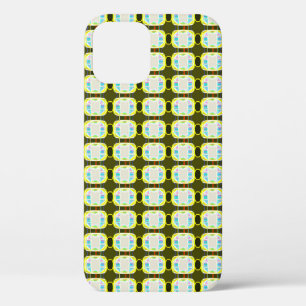 Funda Para iPhone 12 textura abstracta, patrón de gingham colorido, mod