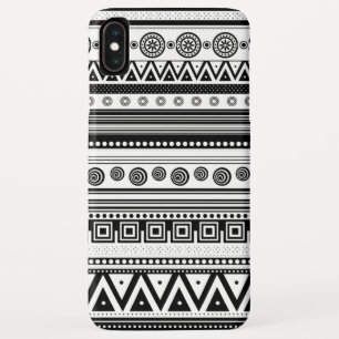 Funda Para iPhone XS Max Textura azteca decorativa de color negro