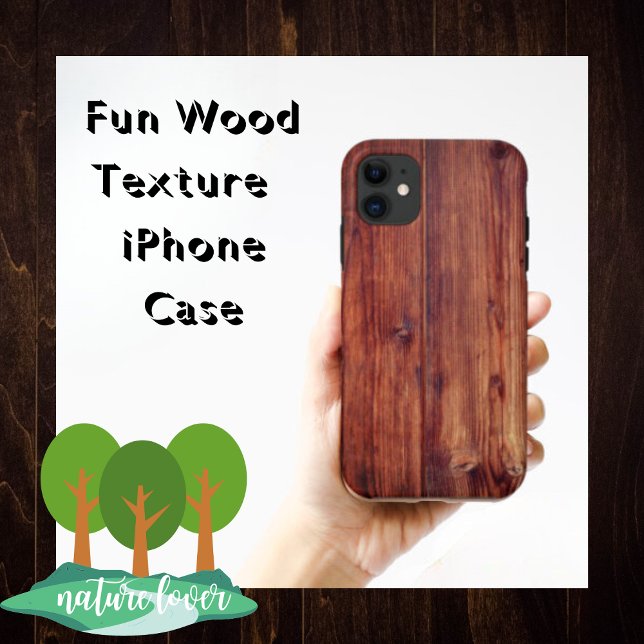 Funda De Case-Mate Para iPhone Textura como madera oscura (Fun Wood-like Texture Phone Case)
