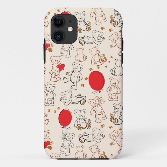 Funda De Case-Mate Para iPhone Textura con los osos de peluche (Reverso)