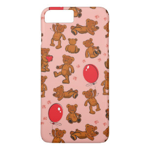 Funda Para iPhone 8 Plus/7 Plus Textura con los osos de peluche, corazones