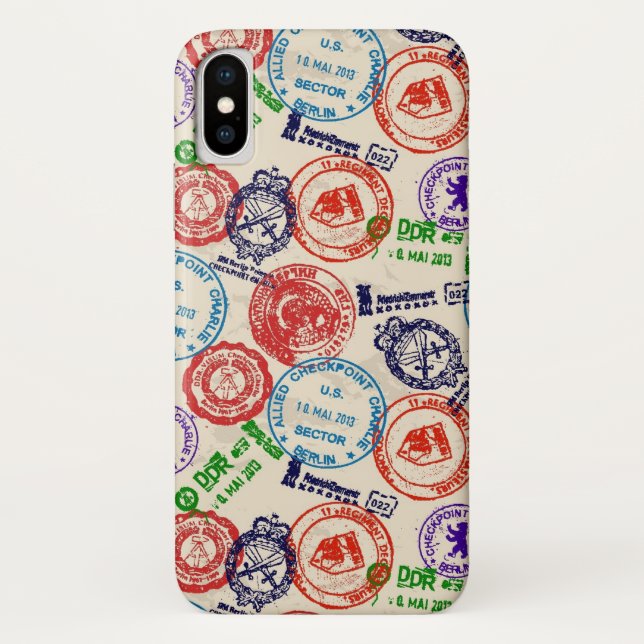 Funda De Case-Mate Para iPhone Textura con sellos reales. (Reverso)