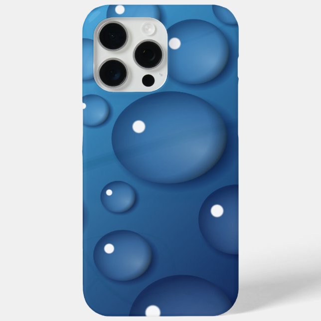 Funda De Case-Mate Para iPhone Textura de caída de agua azul (Reverso )