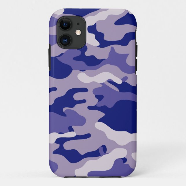 Funda De Case-Mate Para iPhone Textura de camo azul (Reverso)