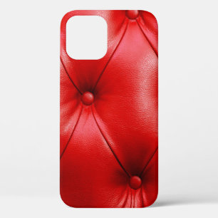 Funda Para iPhone 12 Textura de cuero del sofá rojo