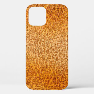 Funda Para iPhone 12 Textura de cuero marrón antiguo