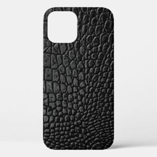 Funda Para iPhone 12 Textura de cuero negro
