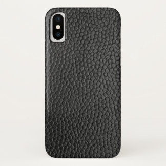 Funda Para iPhone X Textura de cuero negro