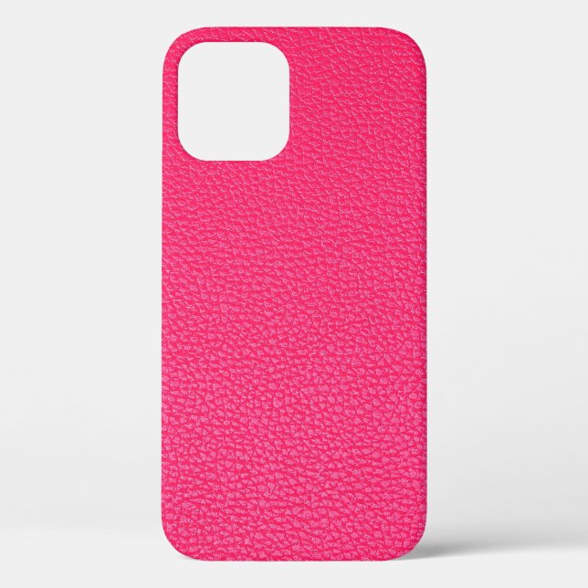 Funda De Case-Mate Para iPhone Textura de cuero rosa (Reverso )
