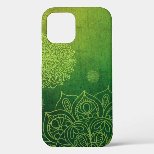 Funda De Case-Mate Para iPhone Textura de fondo amarillo verde (Reverso )