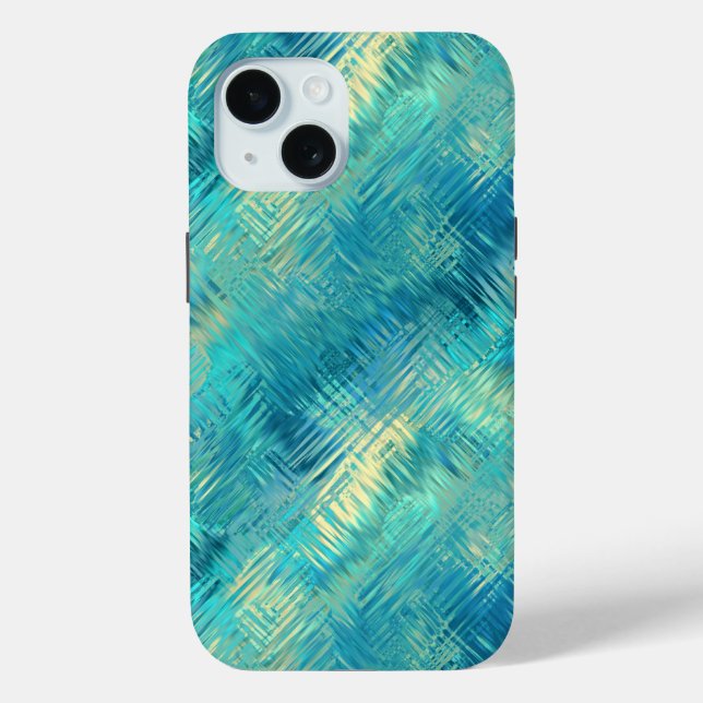 Funda De Case-Mate Para iPhone Textura de Gel de cristal azul Aquamarine (Reverso )