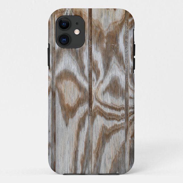 Funda De Case-Mate Para iPhone Textura de grano de madera templada (Reverso)