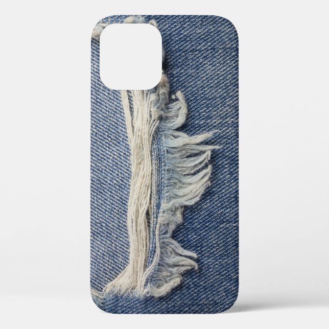 Funda De Case-Mate Para iPhone Textura de jeans despojados, fondo elegante. (Reverso )