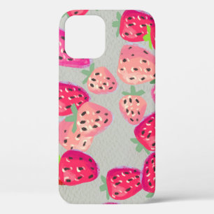 Funda Para iPhone 12 Textura de la mano de fresa de madriguera