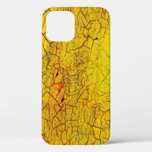 Funda Para iPhone 12 Textura de la pintura amarilla antigua agrietada a