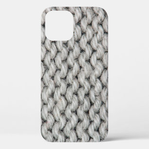 Funda Para iPhone 12 Textura de lana blanca cierre foto grupo de fondo