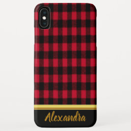 Funda Para iPhone XS Max Textura de leñador rojo de búfalo de hincha
