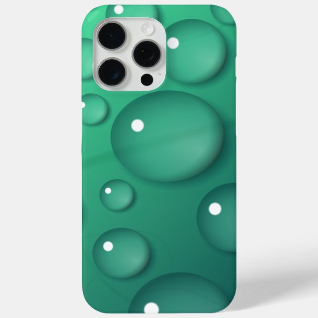 Funda De Case-Mate Para iPhone Textura de lluvia verde azulada (Reverso )