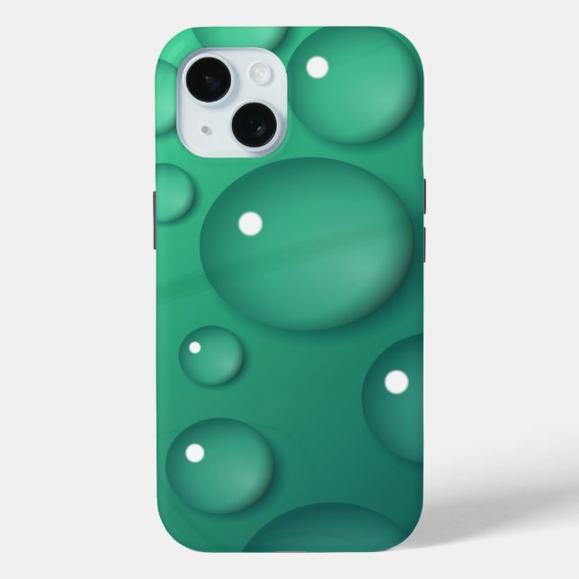 Funda De Case-Mate Para iPhone Textura de lluvia verde azulada (Reverso )