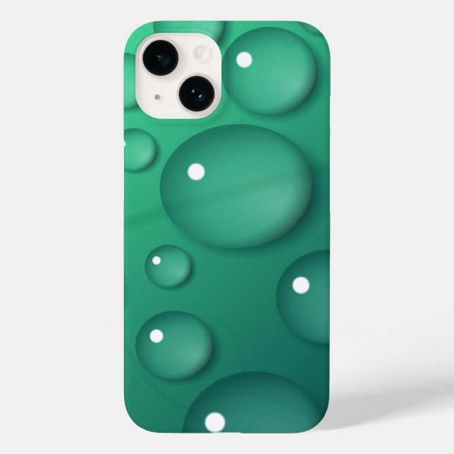 Funda De Case-Mate Para iPhone Textura de lluvia verde azulada (Reverso )