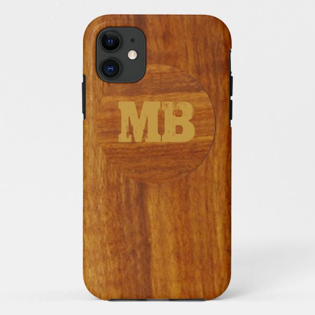 Funda De Case-Mate Para iPhone textura de madera personalizada (Reverso)