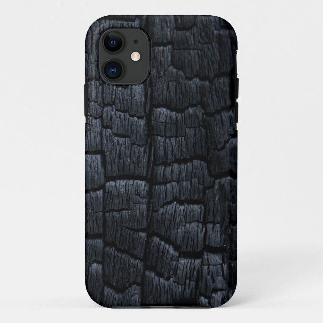 Funda De Case-Mate Para iPhone Textura de madera quemada (Reverso)