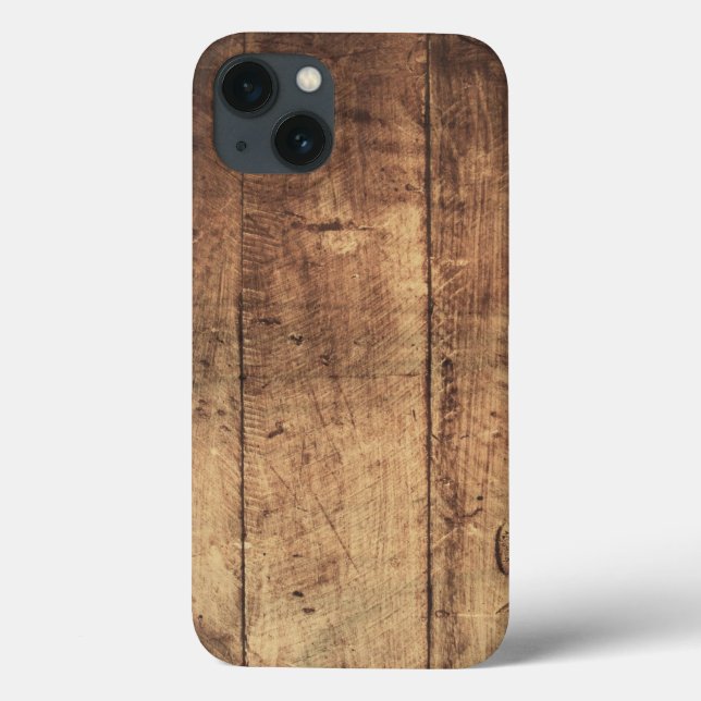 Funda De Case-Mate Para iPhone textura de madera raspada de época (Reverso)