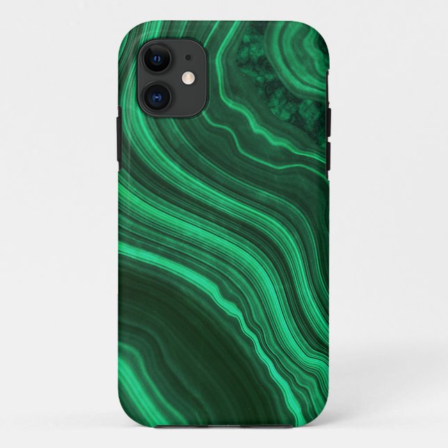 Funda De Case-Mate Para iPhone Textura de malaquita verde (Reverso)