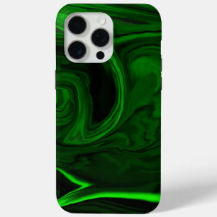 Funda Para iPhone 15 Pro Max textura de malaquita verde