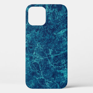 Funda Para iPhone 12 Textura de mármol azul de la marina