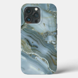 Funda Para iPhone 13 Pro Textura de Mármol Azul Verde Turquesa Arañada