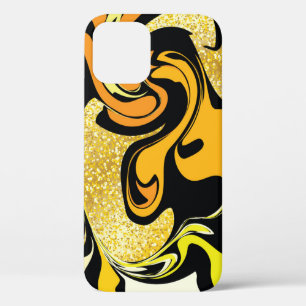 Funda Para iPhone 12 Textura de mármol dorado de lujo
