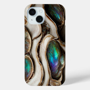Funda Para iPhone 15 Textura de mármol elegante Piedras de Abulón Lujo