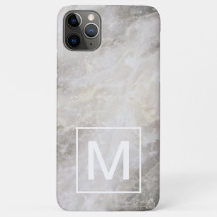 Funda Para iPhone 11 Pro Max Textura de mármol gris monogramada
