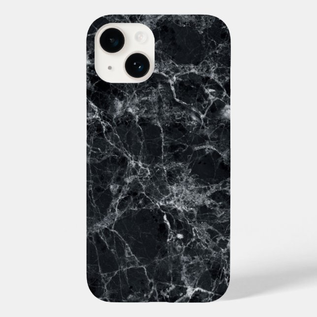 Funda De Case-Mate Para iPhone Textura de mármol negro (Reverso )