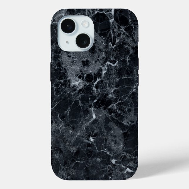 Funda De Case-Mate Para iPhone Textura de mármol negro (Reverso )