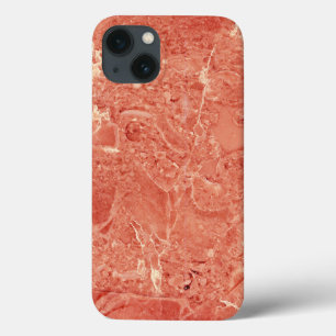 Funda Para iPhone 13 Textura de mármol rojo de coral