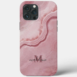 Funda Para iPhone 13 Pro Max Textura De Mármol Rosa Elegante Estuche Telefónico