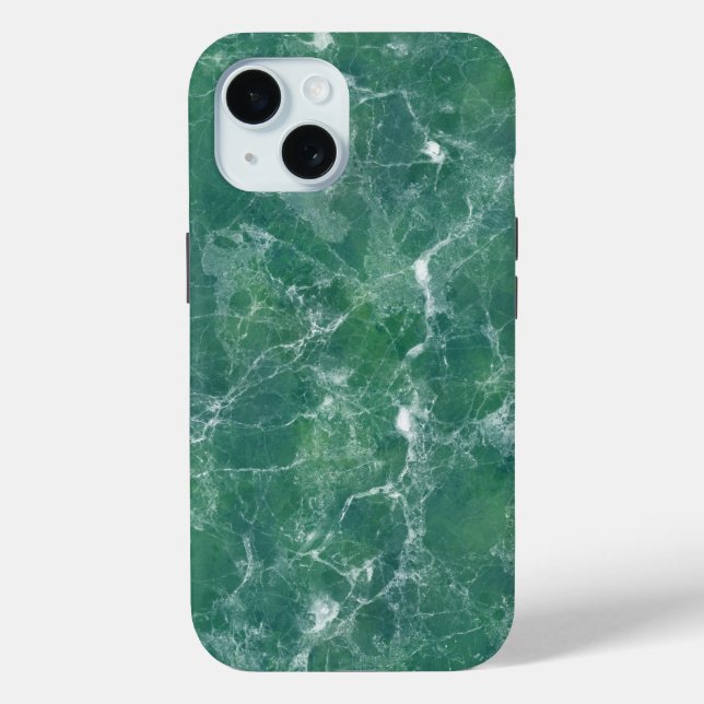 Funda De Case-Mate Para iPhone Textura de mármol verde (Reverso )
