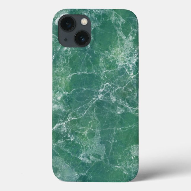 Funda De Case-Mate Para iPhone Textura de mármol verde (Reverso)