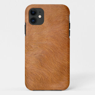Funda Para iPhone 11 Textura de pelo de vaca Highland marrón