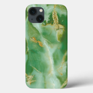 Funda Para iPhone 13 Textura de piedra blanca y verde