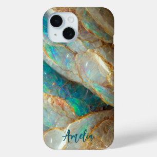 Funda Para iPhone 15 Textura de piedra de ópalo australiana de lujo per